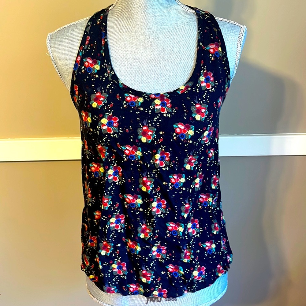 Flowers and stripes racerback tank